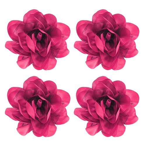Image of M METERXITY Large Women's Brooches Lapel Pin, Lapel Pins Dainty Satin Fabric Big Camellia Flower Hair Clip Dancer Pin Up for Hats /Parties /Clothes /Jewelry