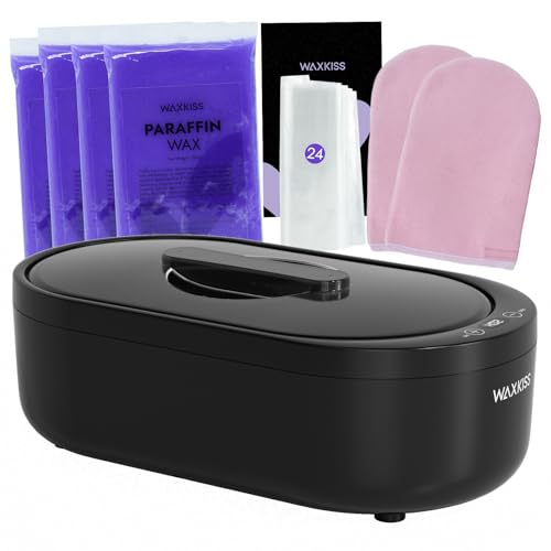 Small Paraffin Wax Machine for Hands - Small Size Hand Wax Paraffin Machine 2000ml With 3 packs of Paraffin Wax Kit Digital Display Screen for Paraffin Bath