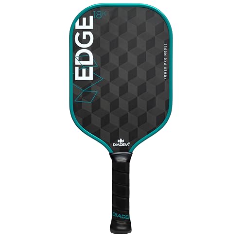 Diadem Edge 18K Power Pro Pickleball Paddle USAPA Approved | 18K Carbon Fiber Face for Spin & Control | 16mm Control Paddle, Teal
