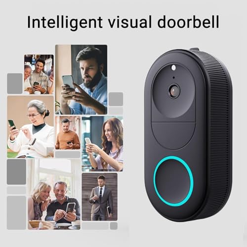 Image of Suicune Wireless Smart Video Doorbell Camera with Chime, 2-Way Talk, Night Vision, Cloud Storage, Battery Powered Video Doorbells, 2.4GHz Wi-Fi Compatible