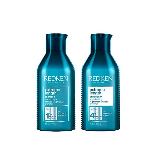 REDKEN Extreme Length Shampoo & Conditioner Set | Infused With Biotin | For Hair Growth | Prevents Breakage…