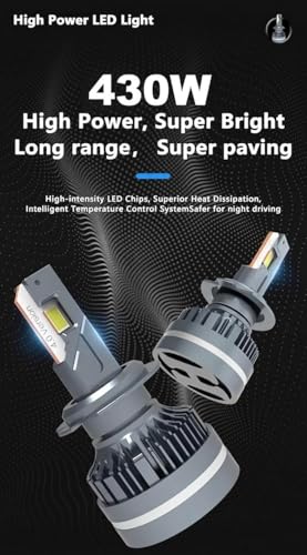 Image of Oshotto M7 Series H1R2 /9012 430 Watt LED Headlight /Foglight Bulb, 40000Lumens 6500K Cool White, with 2 Year Warranty (Pack of 2)