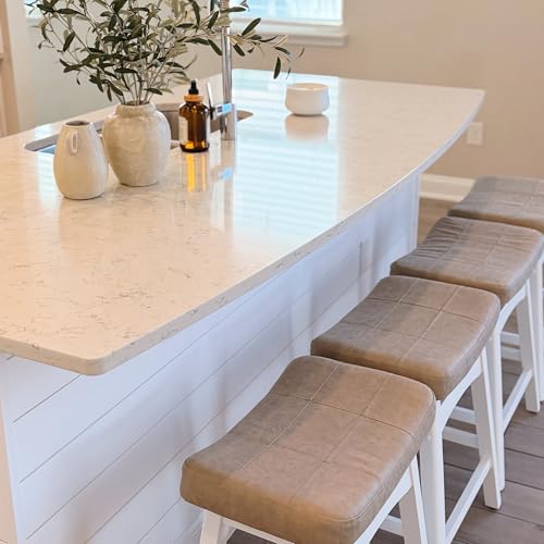 Image of PHI VILLA Counter Height Bar Stools Set of 4, Solid Wood Barstools
