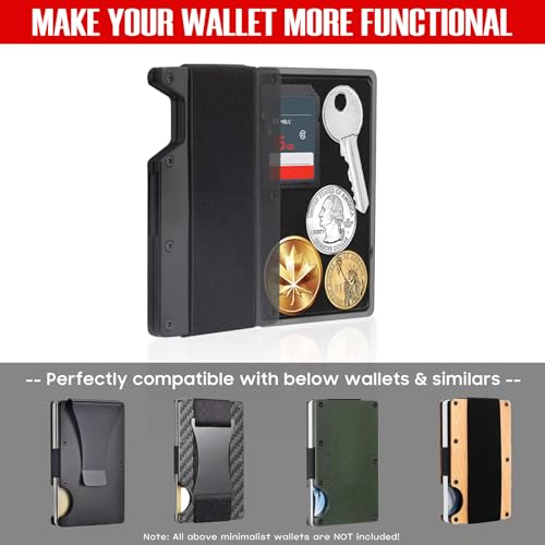 Minimalist Wallet Coin Tray for Men, Removable Coin & Key Holder for Slim Wallet, Additional Mini Accessory Tray for Metal Wallet (Plastic Coin Tray with Velvet Lining)2