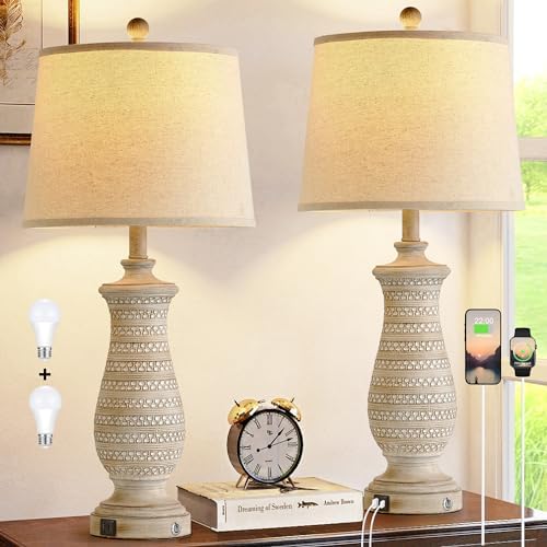 Nightstand Lamps Set Country Table Lamps For Living Room Regency