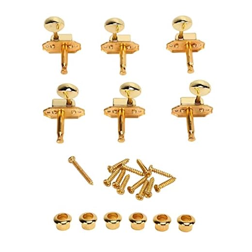 Afinadores de travamento de guitarra, pinos de afinação de cordas 3L3R fixação precisa de metal para substituição(Ouro)