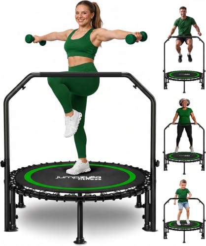 JUMPZYLLA Mini Rebounder Trampoline for Adults, Fitness Trampoline with Bar