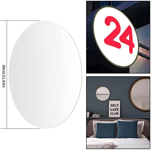 2 Pieces Circle Acrylic Sheets, Clear Acrylic Plastic Disc, Round Acrylic Panel Circle Blanks Sheets Sign for Picture Frame Painting DIY Crafts Display Projects - 30cm/12 inch