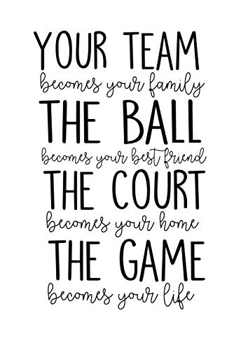 CustomVinylDecor Sports Themed Quote Your Team Becomes Your Family Vinyl Wall Decal | Decorative Sticker for Bedroom, Playroom, or Locker Room | Small, Large Sizes