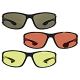 proSPORT Bifocal Sunglass Reader Safety +2.50 Smoke, HD Amber & Night Yellow