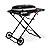 Weber Traveler® Portable Gas Grill (Liquid Propane) for Outdoor Cooking – Black, Porcelain-Enameled Lid, Side Table, Folding Portable Grill with Wheels for Camping, Tailgating & Travel