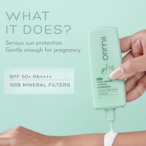 Image of Orimii 100% Pure Mineral Fluid Sunscreen SPF 50 with Zero White Cast | INVIVO Certified | Ultra-Lightweight, Fragrance Free, Non-Comedogenic & Pregnancy Safe | 50ml