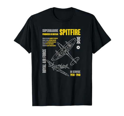 Aviones militares Supermarine Spitfire RAF WWII Camiseta