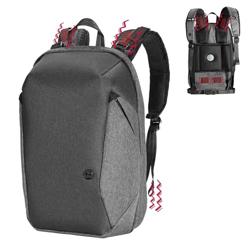 Swissdigital Design Men's Massage Travel Backpack, USB Charging Port Large Capacity Laptop Backpack Suitable for Business Work, Grey | COSMO 3.0