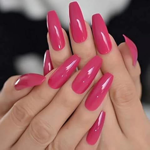 EDA LUXURY BEAUTY PINK LUXE DESIGN Full Cover Press On Nails Acrylic Nail Kit Artificial Nail Tips Shiny False Nails Extra... Cover