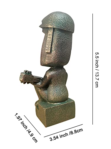 Figura Estatua Moai Decorativa para Escritorio 3.54x1.97x5.51 in miniatura 2