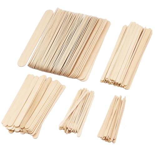 ZYNERY - ZYNERY 250 Pièces Spatule à Épilation à la Cire en Bois, Bâton de Cire en Bois, Spatule Cire Epilation Jetable, Spatule Cire Epilation pour le Visage, le Corps, les Lèvres, 5 Tailles
