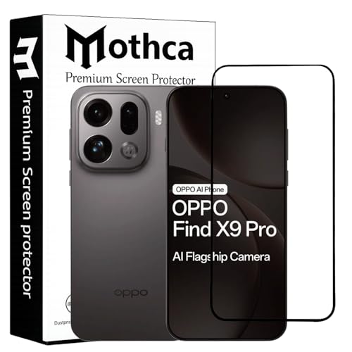 Image of Mothca Military-Grade Tempered Glass Screen Protector Compatible for OPPO Find X9 Pro 5G with Edge to Edge Coverage - Case Friendly, Anti-Scratch & Bubble-Free Installation Kit