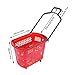 Gdrasuya10 6 Pcs 35L Shopping Baskets with Wheels and Handle, Red, Plastic