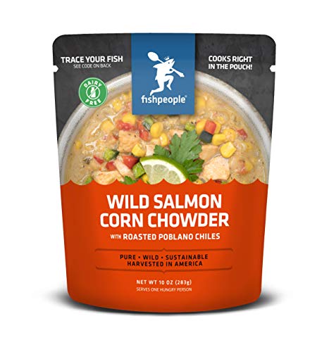 Fishpeople Wild Salmon Corn Chowder with Roasted Poblano Chiles, 10 ounce, Microwaveable, Gluten-Free