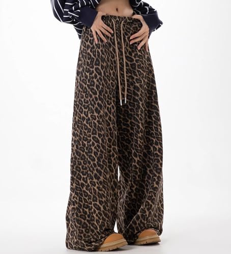 Y2k Pants Aesthetic Pants Cargo Pants Leopard Print Pants Baggy Pants Pants for Women Streetwear Pants3