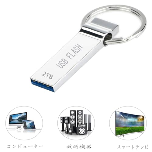 USBメモリ 2TB 耐久性大容量USB 3.0 金属製耐衝撃 2000GB 防水防塵防震外部バックアップ データ 移動フラッシュドライブ保存するためのサムドライブ