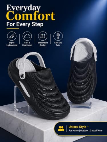 Image of Men's Clogs Mules for Men & Boys - CreamComfortable, Lightweight, Non-Slip, Waterproof, Stylish, Classic, Casual, Everyday Mules