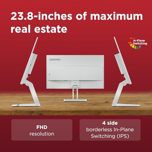 Image of Lenovo L24i-4B 24 Inch PC Monitor | FHD, 1080p, 48-100Hz, IPS, 4ms, VGA and HDMI