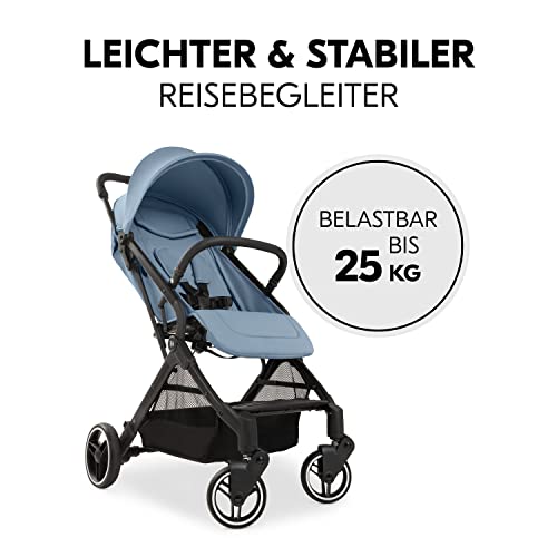 Hauck Reisebuggy Travel N Care Plus mit Liegefunktion, nur 7,2 kg, UV-Schutz 50+, bis 25 kg belastbar (22 kg Kind + 3 kg Korb), Klein Faltbar (Dusty Blue) – Bild 4