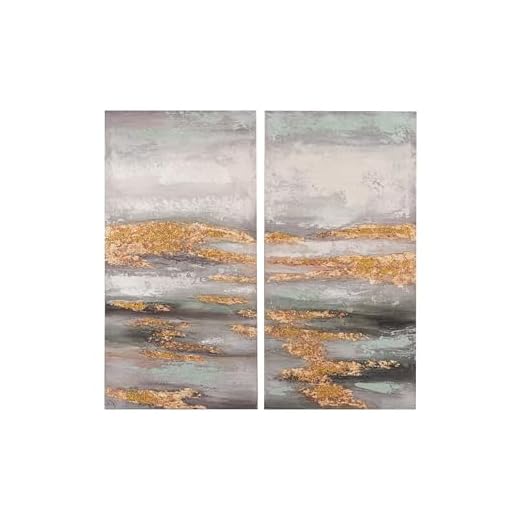 Set 2 Lienzos Abstacto 40% Pintado Mano 40X3X80 Cm