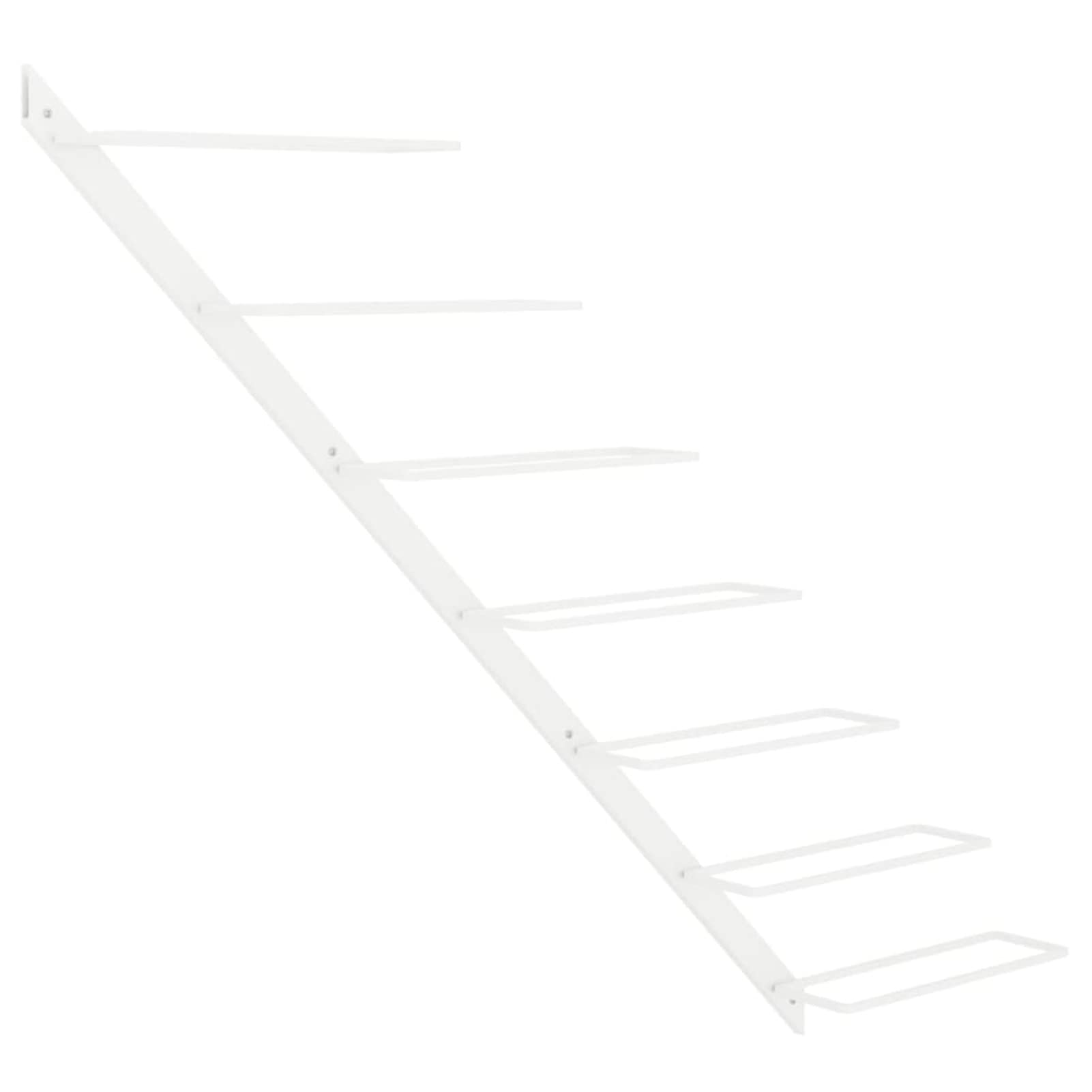 Homgoday Botellero de Pared Moderno para 7 Botellas de Vino - Diseño Blanco y Estructura de Metal