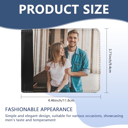 Custom Wallets for Men,Personalized Wallets with Photo Text Double Sided Print,Customized Wallet Gift for Husband Boyfriend Dad Son (Double-sided print)2