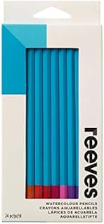 Reeves Watercolour Pencil Set - Vibrant Colours for Beginners, Hobbyists, and Artists - Versatile for Drawing & Blending - Pack of 24