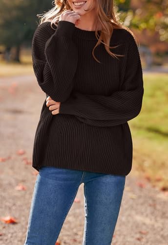 Image of PRETTYGARDEN Womens Sweaters Spring 2026 Oversized Chunky Knitted Pullover Sweater Casual Long Sleeve Crewneck Cute Sweaters