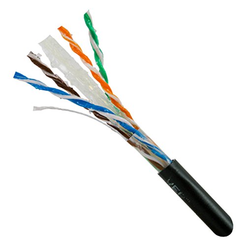 Vertical Cable Cat6, Utp, Gel Filled (Flooded Core), Direct Burial, 1000Ft, Black, Bulk Ethernet Cable #TOP1