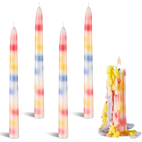 Treela 4 Pcs 9.84 In Color Drip Candles For Wine Bottles Rainbow Colored Dripping Candles Home Decor, 2 Candles Per Box #TOP28