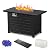 R.W.Flame 43-Inch Propane Fire Pit Table, 50,000 BTU Outdoor Gas Firepit with Waterproof Cover, Glass Stones, Removable Lid, Cup Holders, 2-in-1 Fire Table for Patio, Backyard, Garden, Black