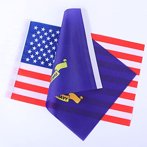 Fwiw American Usa Navy Flag Navy Table Flag,Small Mini Military Office Desk Flags With Stand Base,Us Army Party Festival Events Home Office Decorations(2Pack) #TOP3