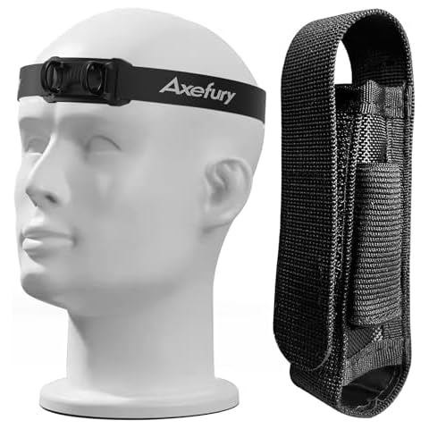 axefury Flashlight, A5 Holster for Tactical Torch Flashlight Holder Nylon Pouch Clip Long Type Case with Adjustable Headband 100% Match,for Cycling, Repair,Hiking, Lightweight, Waterproof Cover