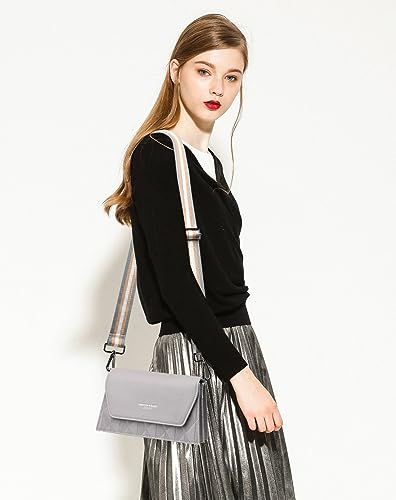 Image of LVYOUME Purse Strap Silver Hardware Wide Bag Straps Replacement Crossbody Adjustable Shoulder Strap for Purses