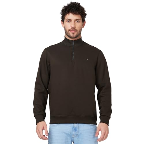 Image of Spykar Blended High Neck Full Sleeve Sweatshirt for Men