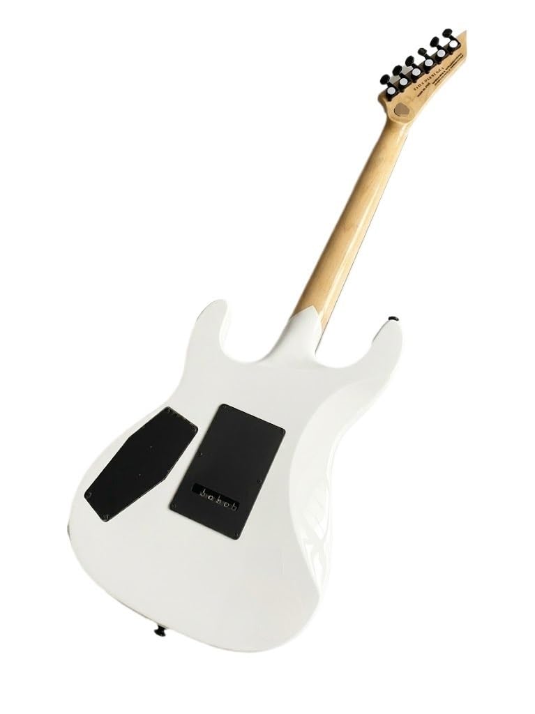 Chitarra elettrica a corpo solido, grafica White Occult Spirit Board con doppio humbucker e tremolo di bloccaggio, 6 corde a grandezza naturale for heavy metal (Guitarra Eléctrica)