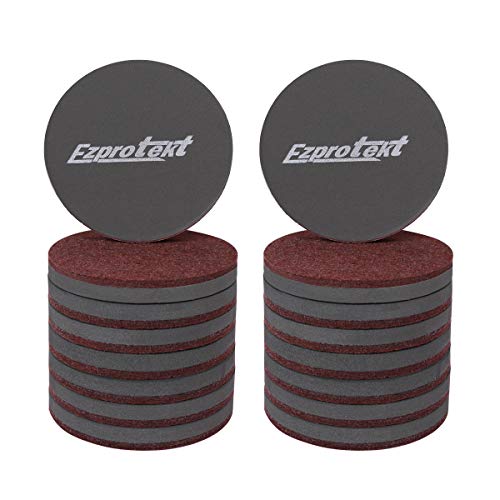 Ezprotekt Curseurs de Meubles de 3,5 Pouces Curseurs de Feutre Patins de Glissement de Meubles Mobiles pour la Protection des Planchers de Bois Franc et Toutes Les Surfaces Dures, 16 PCS Marron Cover