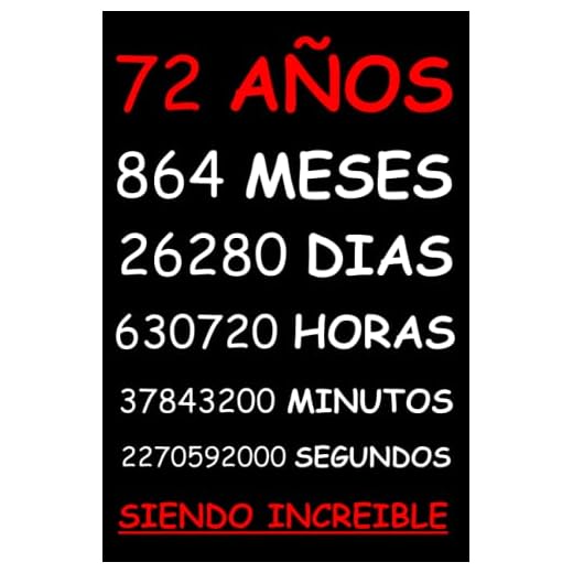 72 AÑOS SIENDO INCREIBLE: REGALO HOMBRE O MUJER 72 AÑOS DE CUMPLEAÑOS ORIGINAL Y DIVERTIDO , CUADERNO DE APUNTES O AGENDA, DIARIO, LEBRETA DE NOTAS..