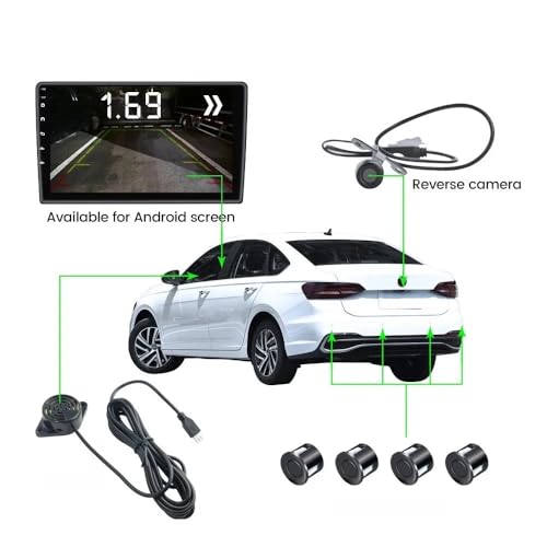 radar di retromarcia Accessori Elettronica per Auto Kit Sensore di Parcheggio 4 Sensori Buzzer Display Digitale Retroilluminazione Retroilluminazione Retromarcia Radar di Backup Parcheggio Auto