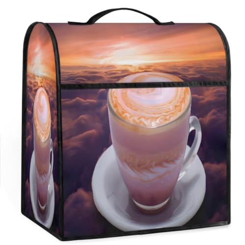 Coffee Maker Cover Coffee Pattern Kitchen Appliance Covers Small Appliance Covers Blender Cover Juicer Cover Dust Covers for Kitchen Appliances with Top Handle and Pockets,Washable,B76