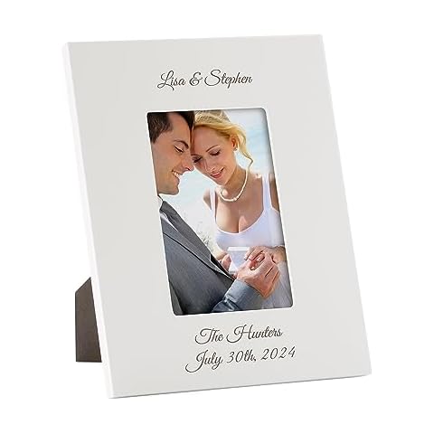 THINGS REMEMBERED Engraved Couple's White 4x6 Picture Frame- Vertical/Portrait (Free Customization) Cover