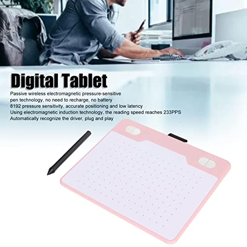 Tableta digital rosa de 5080LPI para dibujo gráfico y lectura rápida 6