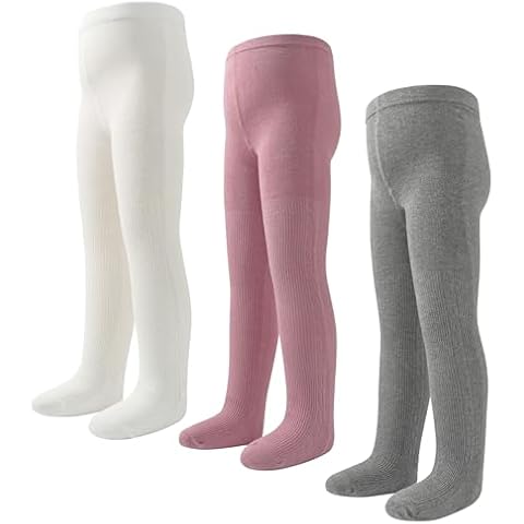 LOLANTA 3 Pair Ribbed Baby Girls Tights Cover