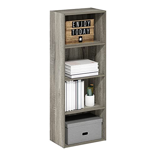 Image of Furinno Luder Bookcase / Book / Storage, 4-Tier, French Oak